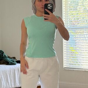 Lululemon aqua neon blue Sleeveless Muscle Tee